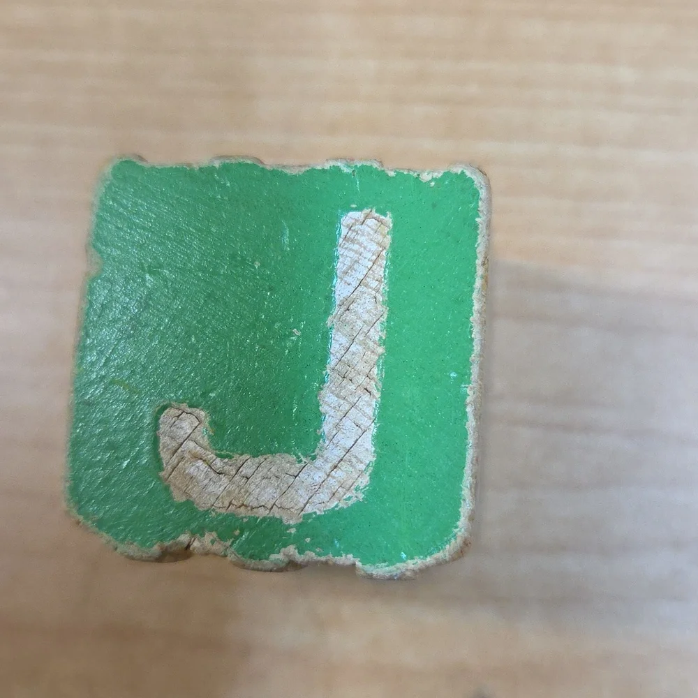 28 Vtg Wooden Alphabet Building‎ Blocks